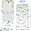 2 Pack Cotton Crib Sheets for Girls - Fitted Crib Sheet, Baby Crib Sheets Neutral, Crib Mattress Cover 52"x28"- Soft Toddler Bed Sheet Fitted for Standard Crib Mattress (Rainbow+Pink Bear) view 2