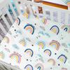 2 Pack Cotton Crib Sheets for Girls - Fitted Crib Sheet, Baby Crib Sheets Neutral, Crib Mattress Cover 52"x28"- Soft Toddler Bed Sheet Fitted for Standard Crib Mattress (Rainbow+Pink Bear) view 4