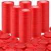Coopay 1000 Pieces Plastic Poker Chips, Bingo Chips Bulk Learning Counters Disks Poker Card Game, Counting Markers for Math Practice, Game Tokens and Teaching Rewards, 25 mm/ 1 Inch (Red) view 1