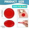 Coopay 1000 Pieces Plastic Poker Chips, Bingo Chips Bulk Learning Counters Disks Poker Card Game, Counting Markers for Math Practice, Game Tokens and Teaching Rewards, 25 mm/ 1 Inch (Red) view 2
