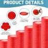 Coopay 1000 Pieces Plastic Poker Chips, Bingo Chips Bulk Learning Counters Disks Poker Card Game, Counting Markers for Math Practice, Game Tokens and Teaching Rewards, 25 mm/ 1 Inch (Red) view 3