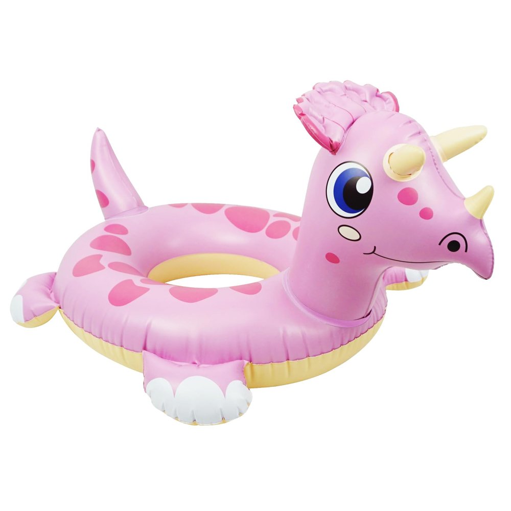 HOHQB Dinosaur Pool Rings Triceratops for Kids Girls, Swim Rings Pool Floats Kids for Ages 4-8-12, Pool Toys for Toddlers 3-5