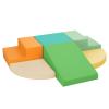 TODIBY 6-Piece Soft PU Leather Toddlers Climbing Toys, Baby Foam Climbing Blocks for Toddlers 3, Indoor Climb and Crawl Activity Play Set, Foam Play Gym Climbing Structures (Orange and Green) view 1