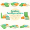 TODIBY 6-Piece Soft PU Leather Toddlers Climbing Toys, Baby Foam Climbing Blocks for Toddlers 3, Indoor Climb and Crawl Activity Play Set, Foam Play Gym Climbing Structures (Orange and Green) view 3