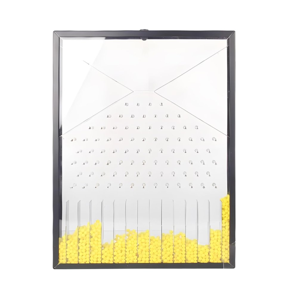 Galton Board, Galton Board Desk Toy, Dalton Board, Experimental Model for Demonstration of Random Phenomen, Physicalschool Laboratory Teaching Demonstration Random Distribution (Yellow)