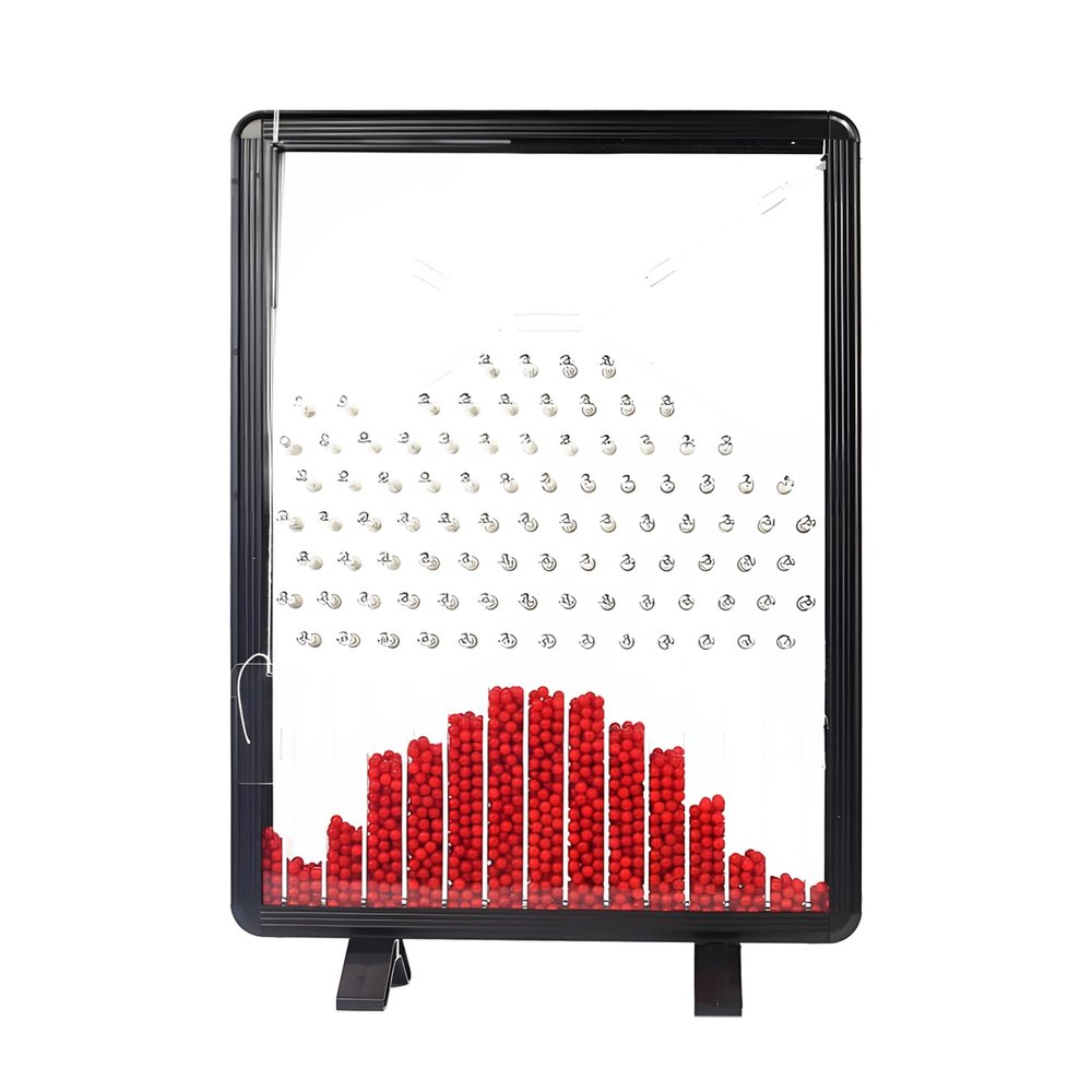Galton Board, Galton Board Desk Toy, Dalton Board, Experimental Model for Demonstration of Random Phenomen, Physicalschool Laboratory Teaching Demonstration Random Distribution (Red)