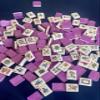 Mah Jongg 2 Layer Purple Sparkle/Glitter Hand Painted &Engraved American Mah Jongg Tile Set view 1