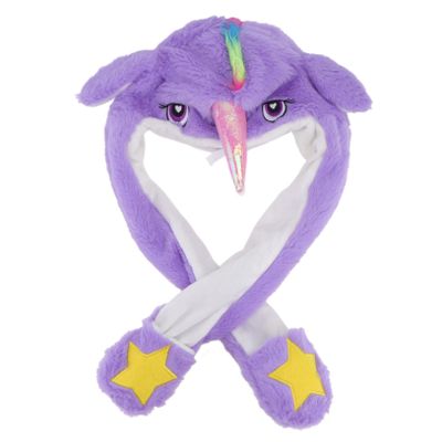 BESTonZON up Ear Unicorn Hat Plush Toy Hat for Adults Children Movable Ears Photo Accessory Comfortable Safe One Size Fits Purple