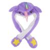 BESTonZON up Ear Unicorn Hat Plush Toy Hat for Adults Children Movable Ears Photo Accessory Comfortable Safe One Size Fits Purple view 1