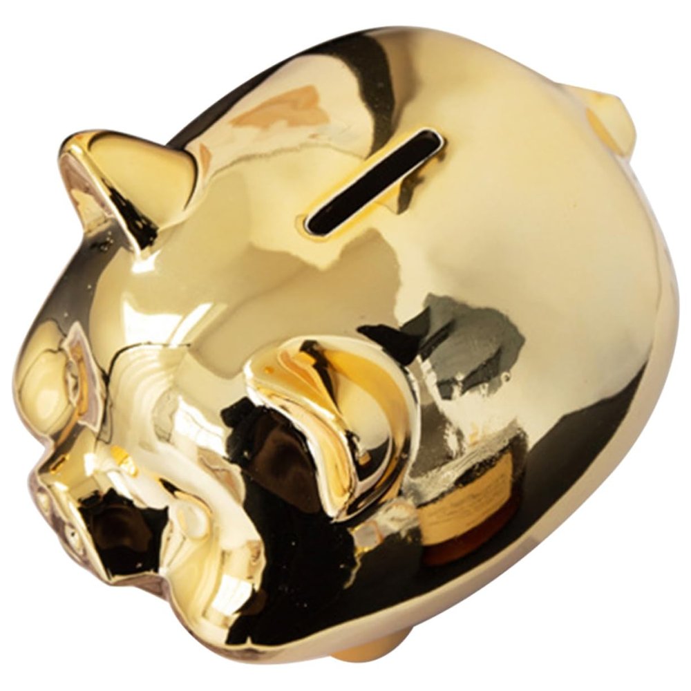 Abaodam Ceramic Piggy Bank Adorable Pig-Shaped Container for Boys and Girls for Home Decor Cute Savings Pot for Birthdays and Special Occasions Design