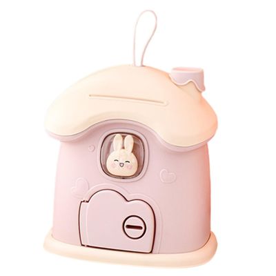 Abaodam Cartoon Mushroom House Piggy Bank Capacity Savings Jar for Boys and Girls Cute Design Bank Key for Bedroom and Office Decor