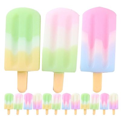 Abaodam 15pcs Artificial Ice Cream Realistic Simulation Popsicle Model Replica Fake Ice Cream Food Model for Home Kitchen Cabinet Desk Shops