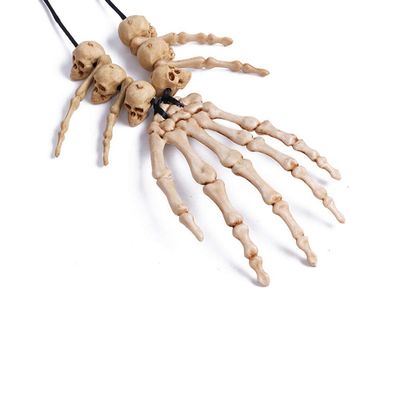 Aiffort 1Pcs Halloween Skull Pendant Necklace Head Hand Bone Necklace Halloween Cosplay Accessories for Dress Up Party Cosplay Masquerade Dcor