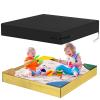 Yexcend Sandbox Cover, 800D Oxford Cloth Waterproof Outdoor Square Sand Box Cover for Kids, Protect Sandbox Sand and Toys(Black,61" X 61" X 8") view 1