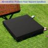 Yexcend Sandbox Cover, 800D Oxford Cloth Waterproof Outdoor Square Sand Box Cover for Kids, Protect Sandbox Sand and Toys(Black,61" X 61" X 8") view 2