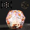 HEIMDALLR Liquid Core Dice Set with First Ever LED Display Case - 7-PC Hand-Painted Sharp Edge DND Dice Set with Gift Dice Box - Resin Dungeons and Dragons Dice Set (D&D Dice Set) (Gilded Shadow) view 1