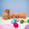 Personalized Wooden Train Set Toddler Outdoor Toys, Customized Wooden Train Toys For Ages 2-4, Montessori Toys For 1 Year Old, Toddlers Birthday Gifts For 2 Year Old Boy (Locomotive + 4 Wagon) view 4
