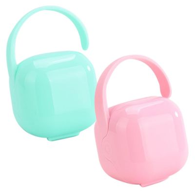 2pcs Portable Pacifier Storage Case Protective Soother Container for Care and Outdoor Use Easy Access to Clean Pacifiers for Diaper Bags and Strollers