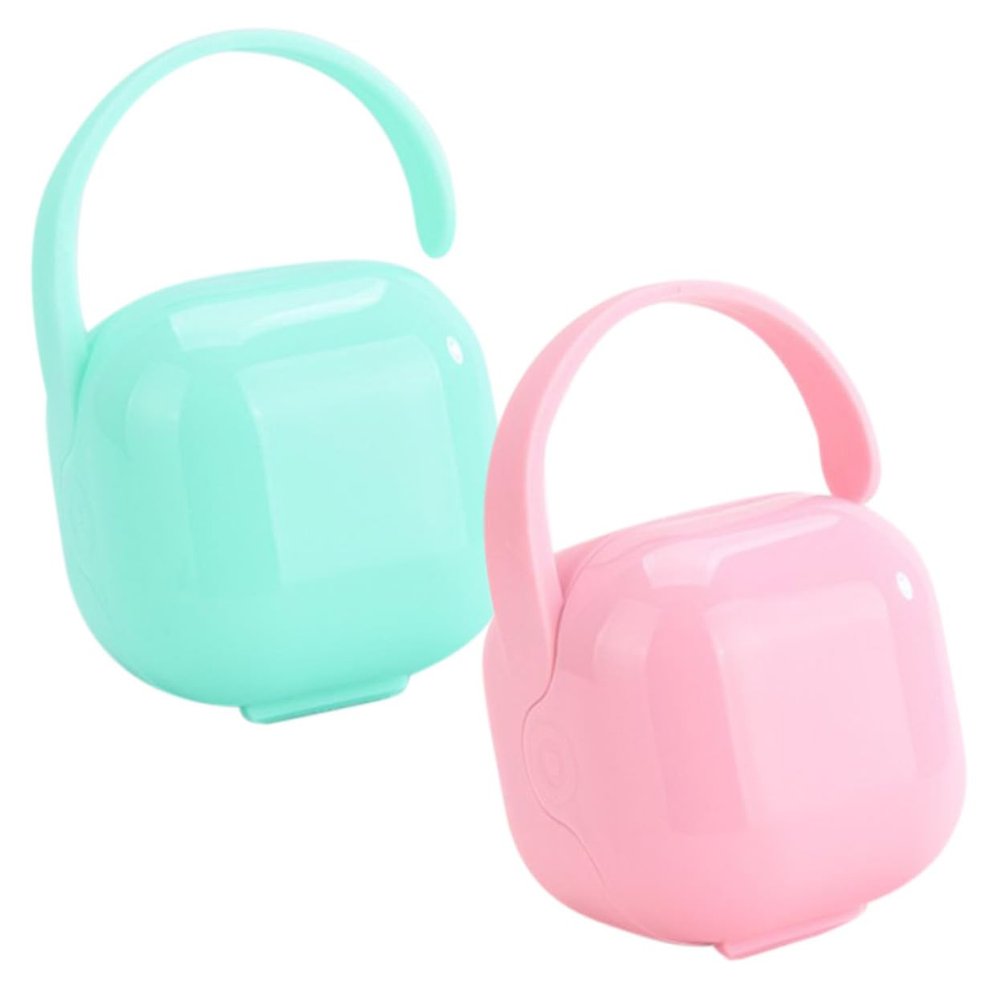 2pcs Portable Pacifier Storage Case Protective Soother Container for Care and Outdoor Use Easy Access to Clean Pacifiers for Diaper Bags and Strollers