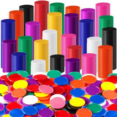 Coopay 2000 Pieces 1 Inch Bingo Chips Bulk, 10 Colors Bingo Markers for Math Practice, Plastic Learning Counters Disks Counting Discs, Poker Chips Game Tokens Kids Reward