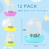 12 Pack Mini Dice Cup SetParty Favors for Adults Kids Toddlers, Plastic Shaker Dice GameShaker Cup Desk Toys, Classroom Rewards, Carnival Prizes, Goodie Bag Stuffers, Treasure Box, Pinata Fillers view 2