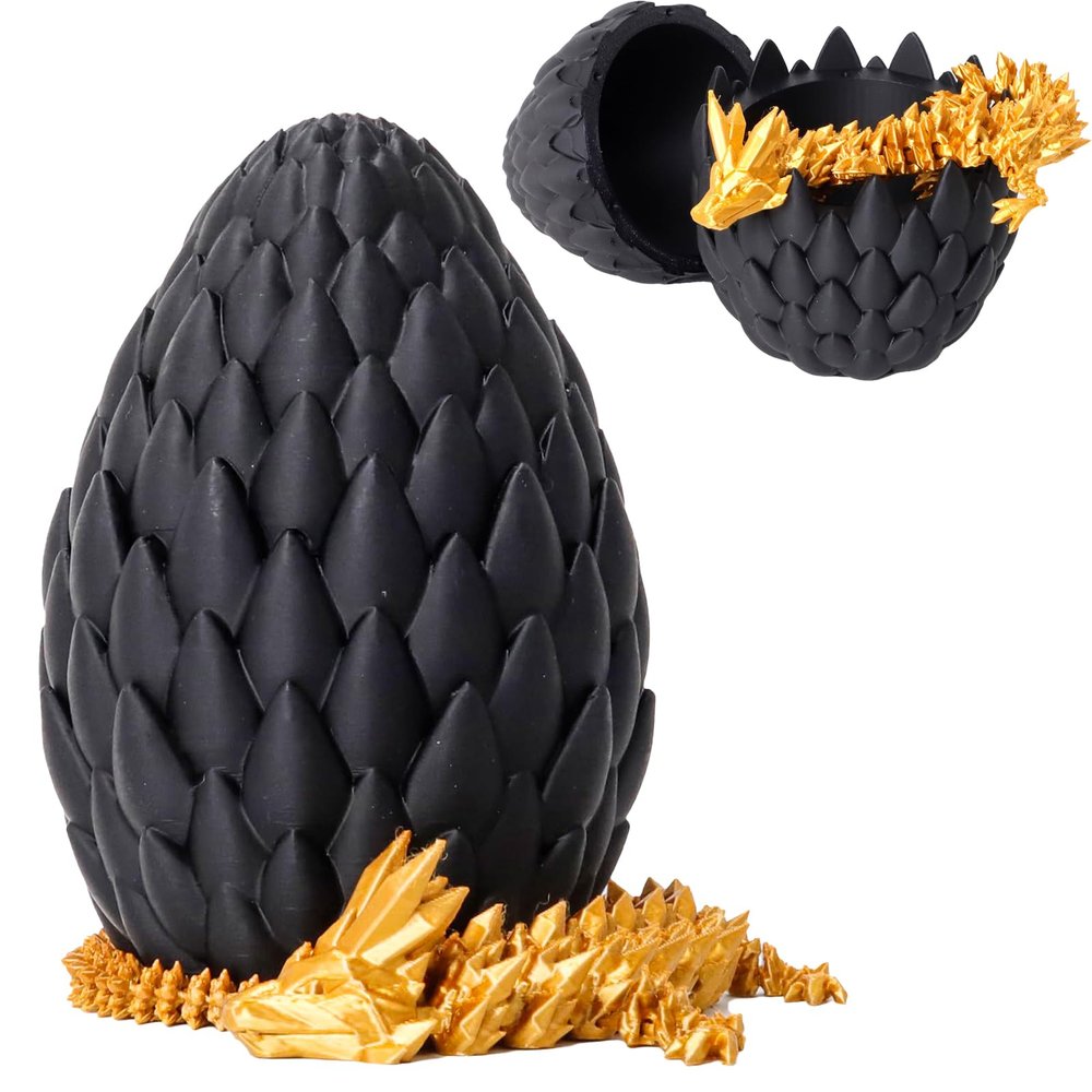 3D Printed Dragon Egg,Mystery Crystal Dragon Fidget Toys,Articulated Dragon,Home Desk Decor Easter Surprise Dinosaur Eggs,Adults Fidget Toys for Autism/ADHD