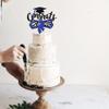 1 Pack Congrats 2025 Cake Topper Glitter Diploma Graduation Cap Cake Pick Contrats Class of 2025 Cake Decorations for 2025 Graduation Theme High School Boys Girls Graduate Party Blue view 3