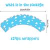 2 to infinity and inspired Beyond Birthday Decorations Toy Inspire Game Birthday Cupcake Toppers and Wrappers for 2nd Bday Blue Sky and White Cloud Cow Bday Party Supplies Decor (2nd with wrappers) view 3
