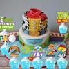 2 to infinity and inspired Beyond Birthday Decorations Toy Inspire Game Birthday Cupcake Toppers and Wrappers for 2nd Bday Blue Sky and White Cloud Cow Bday Party Supplies Decor (2nd with wrappers) view 4