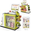46 PCS Cash Register Toy Set for Kids Pretend Play Cash Register Toy with Scanner, Shopping Cart, Calculator, Play Food, Credit Card, Toys for Boys 3 6 7 8 9 10 11 12 Years Old Birthday Gift view 1