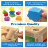 Coogam Wooden Montessori Toys for Toddlers, Shape Sorting Cube Fine Motor Skills Game for Year Old 18 Month+ Baby Boys Girls Gift view 4