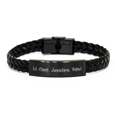 Best Juggling Gifts, Eat.., Useful Birthday Braided Leather Bracelet Gifts Idea For Men Women, Juggling Gifts From Friends