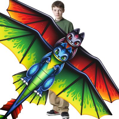 62" Dragon Kite for Kids and Adults, Easy to Fly Huge Dinosaur Kites for Kids Ages 4-8 8-12 with 328FT String for Beach Trip Park Birthday Easter Gifts Family Outdoor Games and Activities, 2 Pack