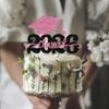 1 Pack Class of 2025 Cake Topper Glitter Congrats Grad Cap 2025 Graduation Cake Pick for 2025 Graduation Theme High School Boys Girls Graduate Party Cake Decorations Supplies Black Yellow view 3