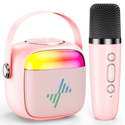 LENRUE Karaoke Machine for Kids, Birthday Gifts for Girls Boys Teens with Wireless Microphone, Colored Lights, Trendy Stuff Gifts for 3, 4, 5, 6, 7, 8, 9, 10 +Year Old