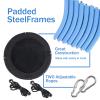 40 Inch Saucer Tree Swing for Kids, Outdoor Round Swing with Hanging Straps & Adjustable Ropes, Easy Assembly view 3