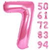 Pink 7 Balloon, Number Balloons 40 Inch, 7th Birthday Decorations for Girls Kids, Party Decoration for Women, Number 7 Balloon view 1