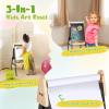 3 in 1 Easel for Little Kids with Wood Tray, Double Sided Wooden Easel with Paper Roll, Magnetic Chalkboard & White Board Height Adjustable Painting Standing for Toddlers Childrens 2-5 view 2