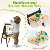 3 in 1 Easel for Little Kids with Wood Tray, Double Sided Wooden Easel with Paper Roll, Magnetic Chalkboard & White Board Height Adjustable Painting Standing for Toddlers Childrens 2-5 view 3