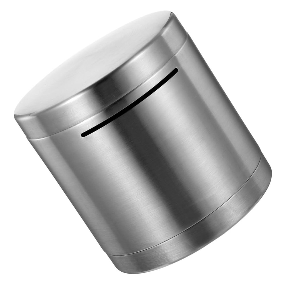 Abaodam Stainless Steel Piggy Bank Jar Savings Box for Boys and Girls Easy Deposit for Birthdays and Festivals Non-deformable Money Container