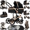 2 in 1 Baby Stroller Reversible Portable Standard Baby Stroller Convertible Pushchair Infant Buggy Baby Carriage Foldable High Landscape Pram for Toddler Newborn (2US588-BG 2 in 1) view 1