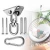 Hammock Hanging Kit,Hanging Chair Hardware 360Rotating 1200 lb Capacity Hammock Hooks Heavy Duty,Hammock Chair Hanging Kit & Swing Ceiling Hook Snap for Hammock Chair Stand,Seat,Tree,Yoga,Gym(Silver) view 1