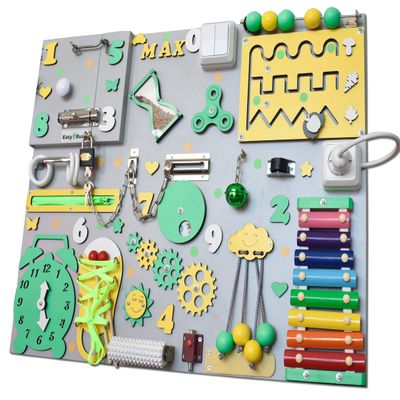 Baby and Toddler Toy Busy Board Montessori for 1 2 3 Year Old Boy First Birthday Christmas Gift Personalised Sensory Activity Boards