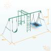 Hapfan Swing Sets for Backyard with Monkey Bars, Belt Swing, Platform Swing, Climbing Net, Trapeze Bar, Outdoor Playset for Kids view 3