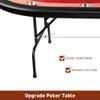 91" Extra Large 10 Player Foldable Poker Table, Texas Blackjack Holdem Poker Table with Stainless Steel Cup Holders, Folding Casino Leisure Card Board Game Table with Padded Rails, Stylish Red Design view 2