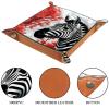 Autumn Animal Zebra Dice Tray PU Leather Dice Rolling Tray Folding Dice Holder for Dice Games, Like RPG, DND and Other Table Games view 3