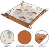 Autumn Mushroom Dice Tray PU Leather Dice Rolling Tray Folding Dice Holder for Dice Games, Like RPG, DND and Other Table Games view 3