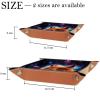 Fox Head Galaxy Dice Tray PU Leather Dice Rolling Tray Folding Dice Holder for Dice Games, Like RPG, DND and Other Table Games view 4