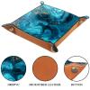 Blue Marble Dice Tray PU Leather Dice Rolling Tray Folding Dice Holder for Dice Games, Like RPG, DND and Other Table Games view 3