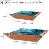Blue Marble Dice Tray PU Leather Dice Rolling Tray Folding Dice Holder for Dice Games, Like RPG, DND and Other Table Games view 4